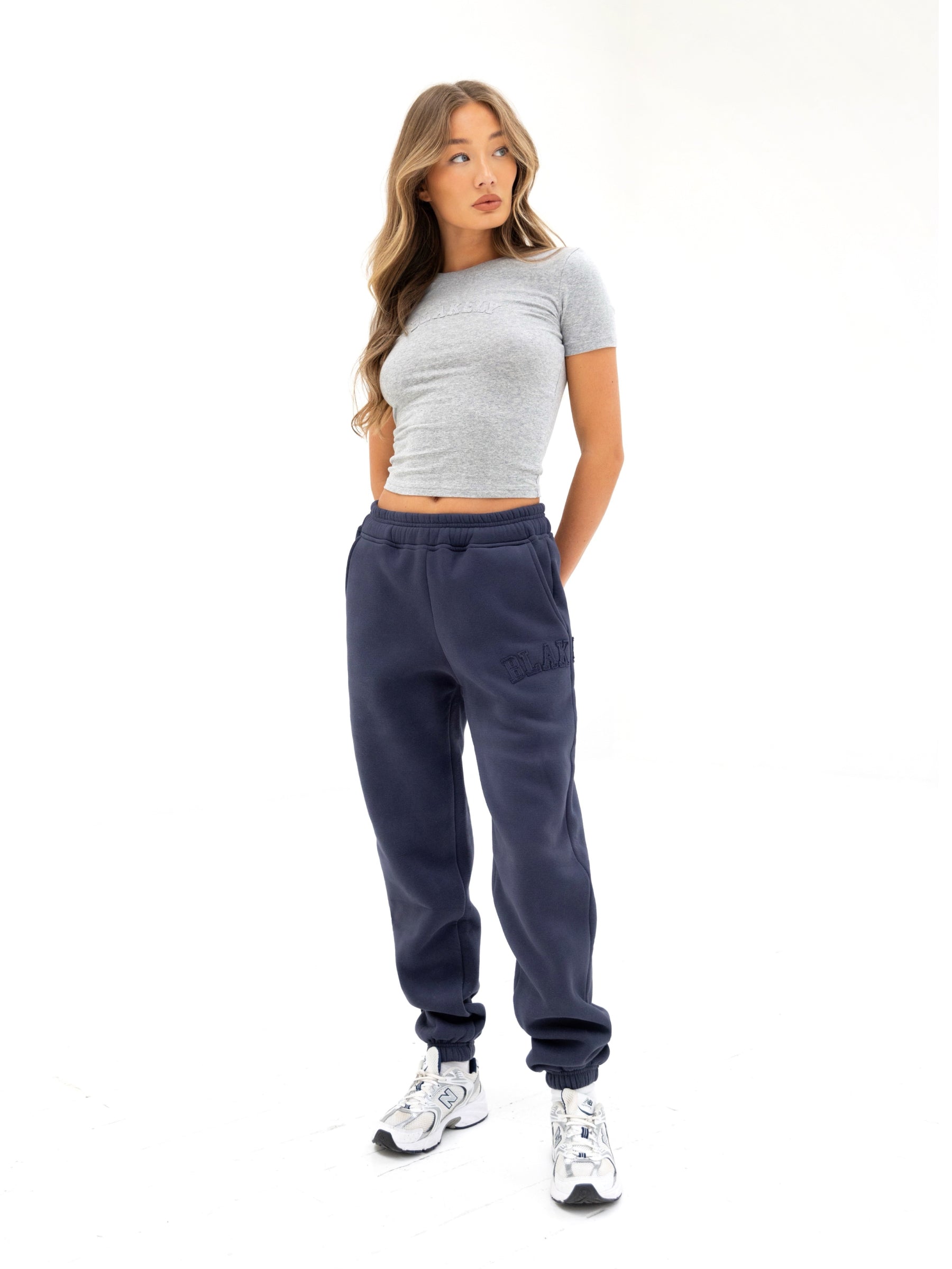 Tonal Varsity Baby Tee - Marl Grey