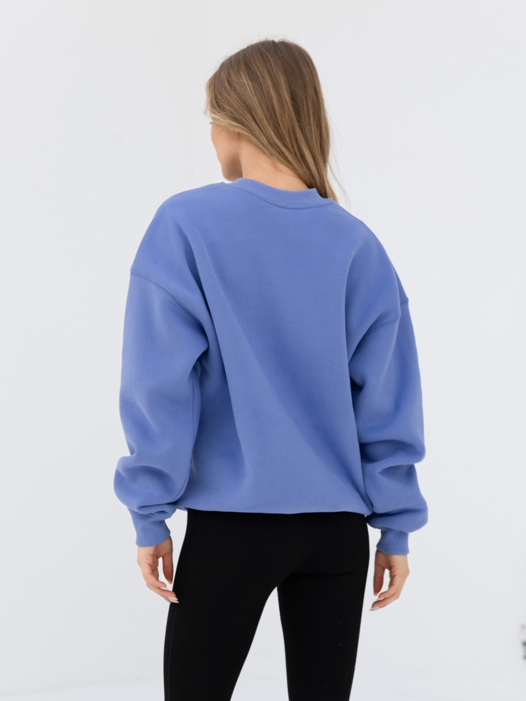 Label Oversized Jumper - Lilac Blue