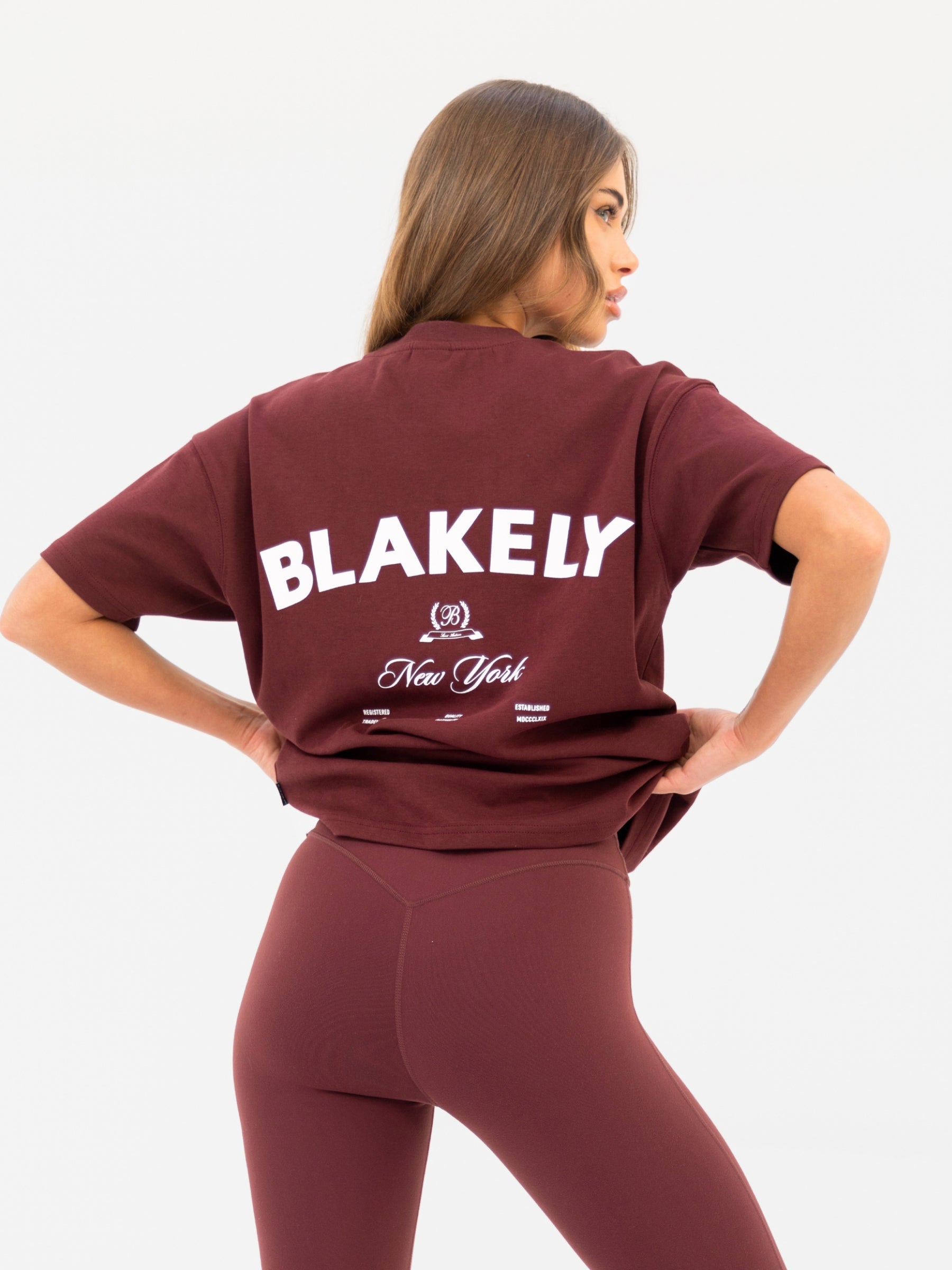 NY Crest Oversized T-Shirt - Classic Burgundy