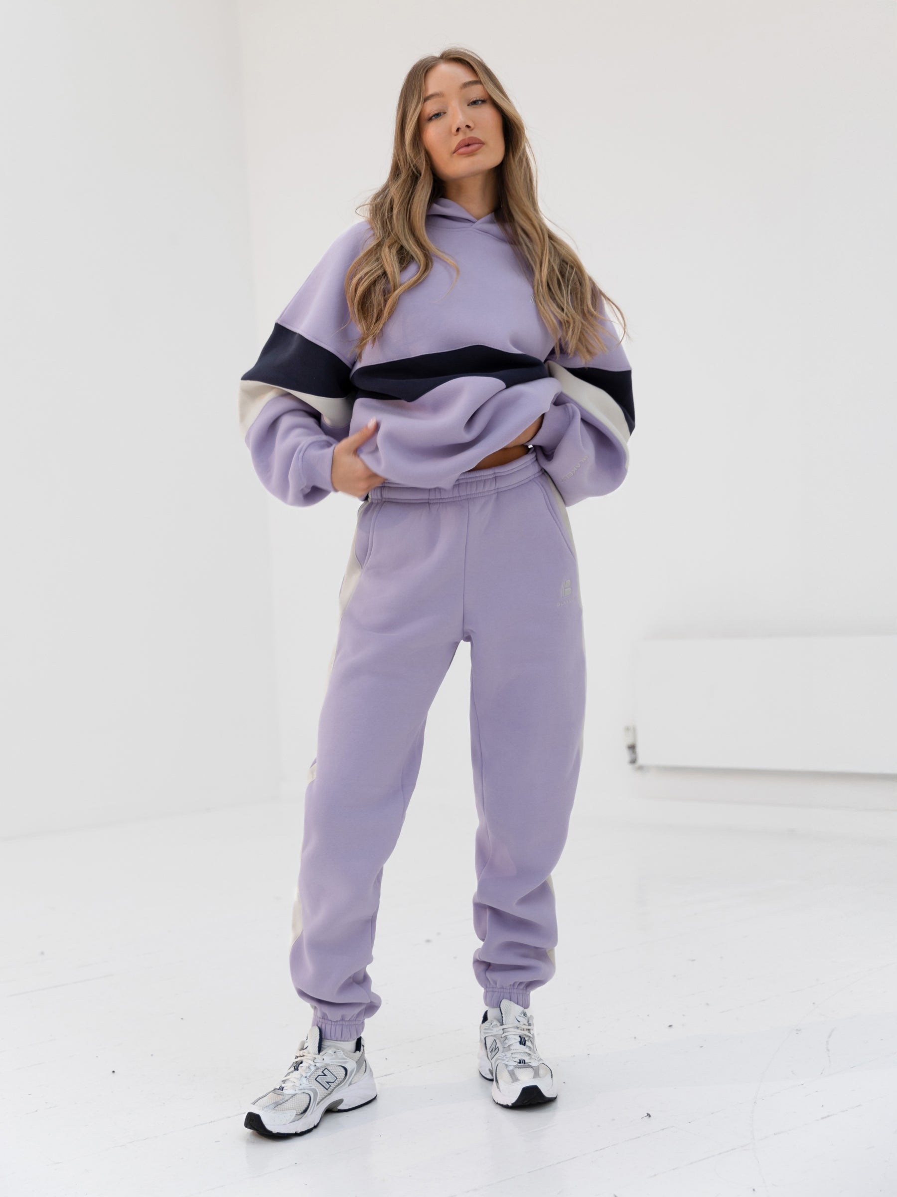 Panel Oversized Hoodie - Violet