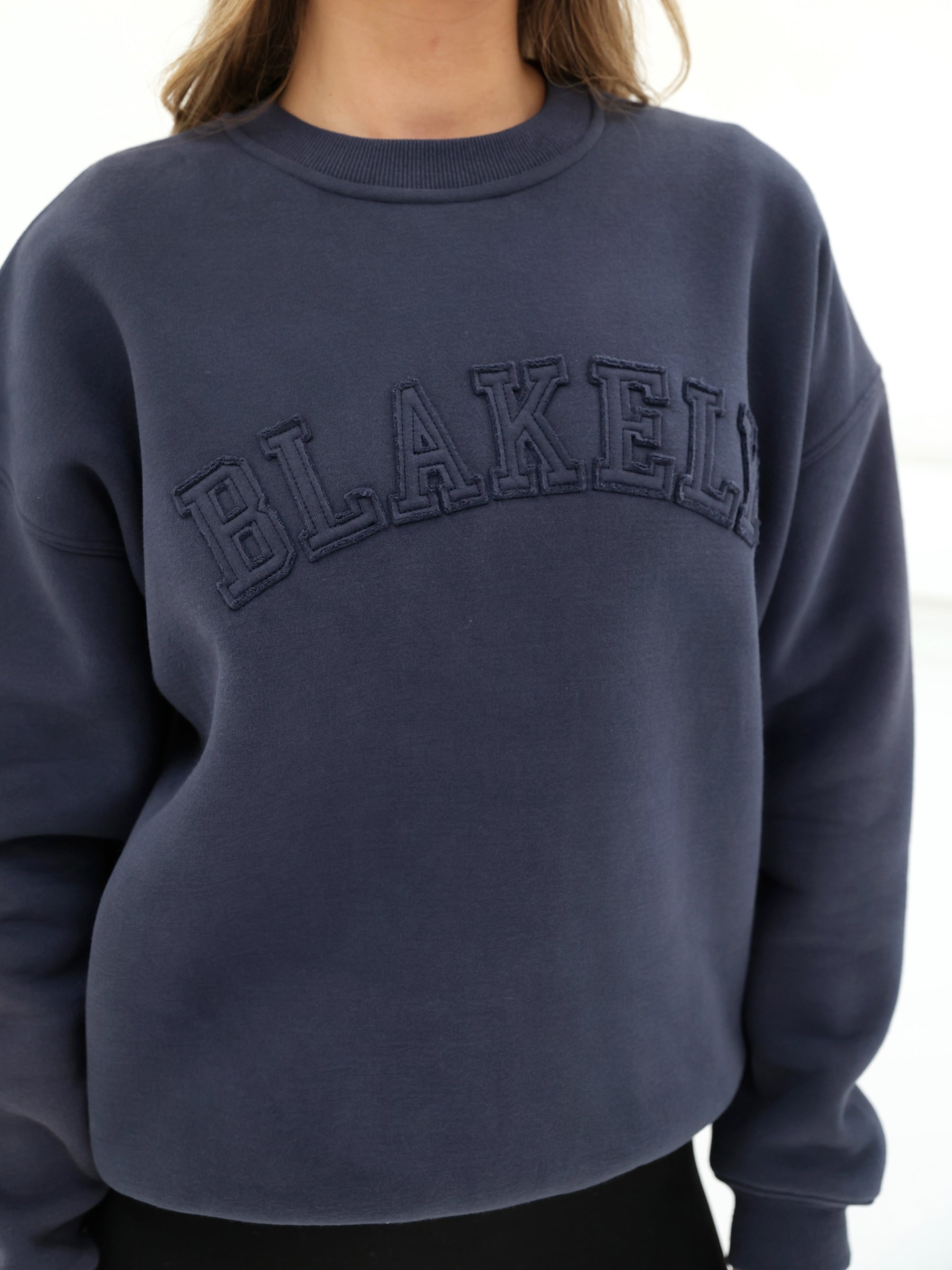 Tonal Varsity Oversized Jumper - True Navy