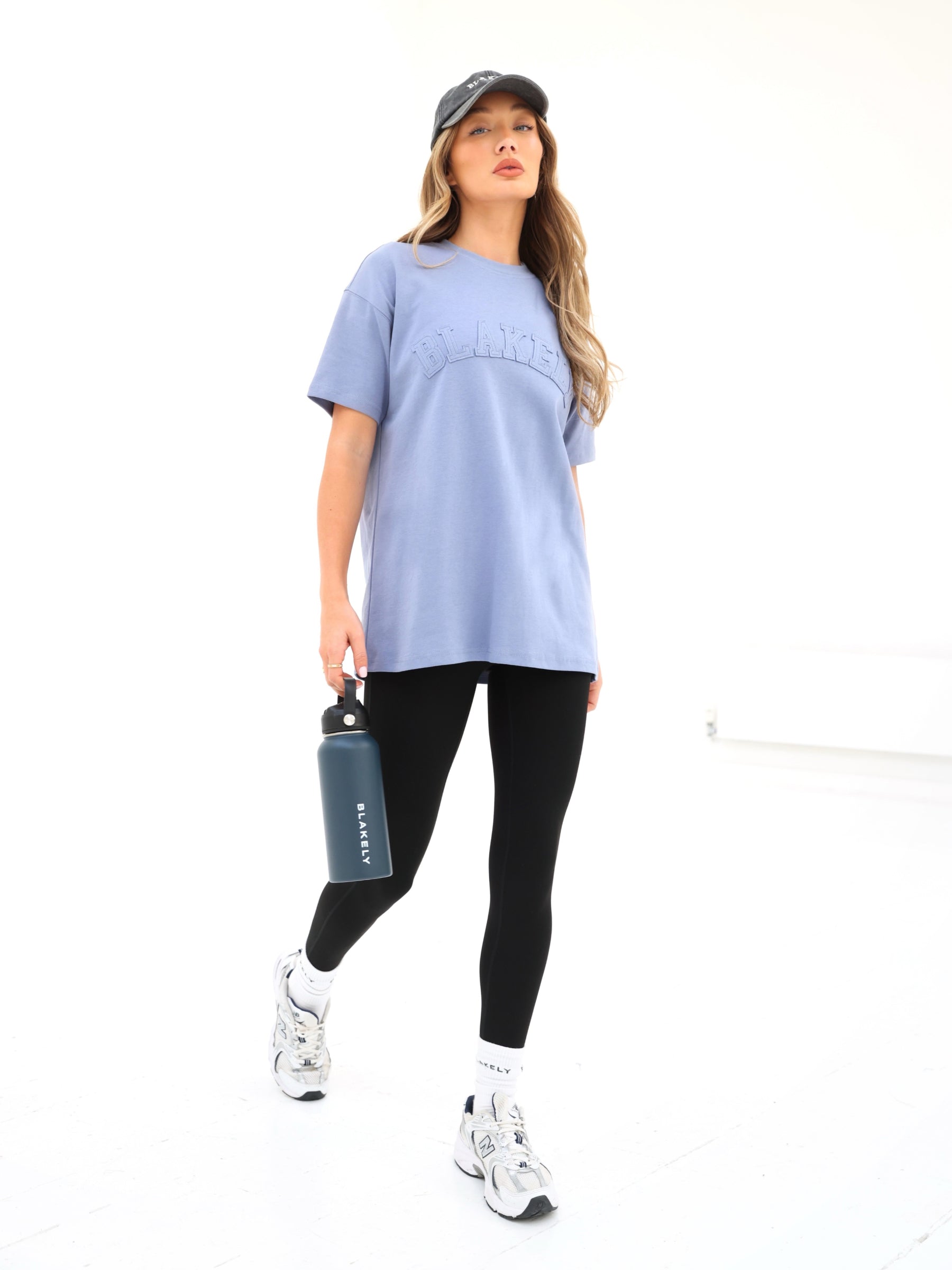 Tonal Varsity Oversized T-Shirt - Granite Blue