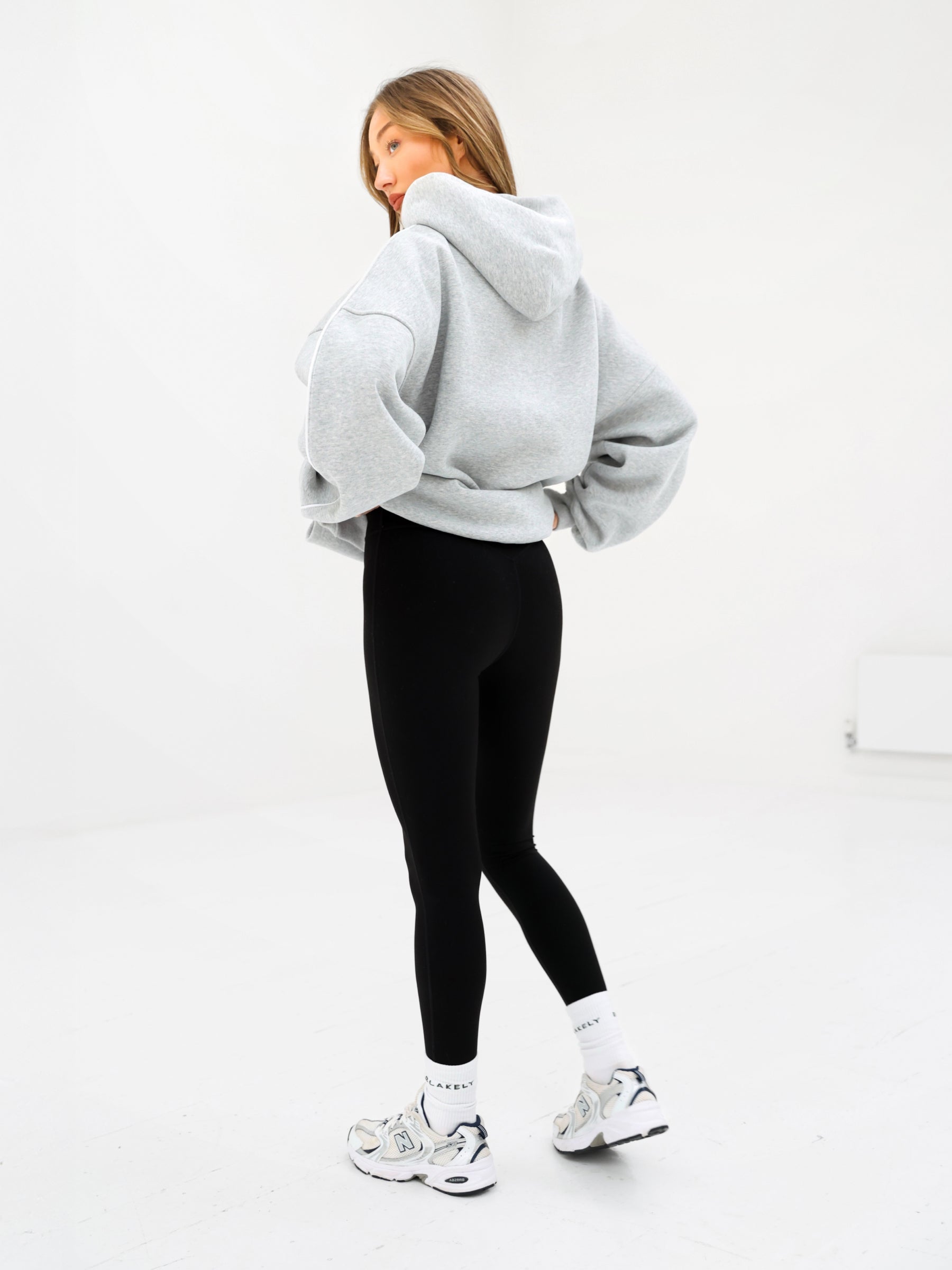 Seam Oversized Hoodie - Marl Grey