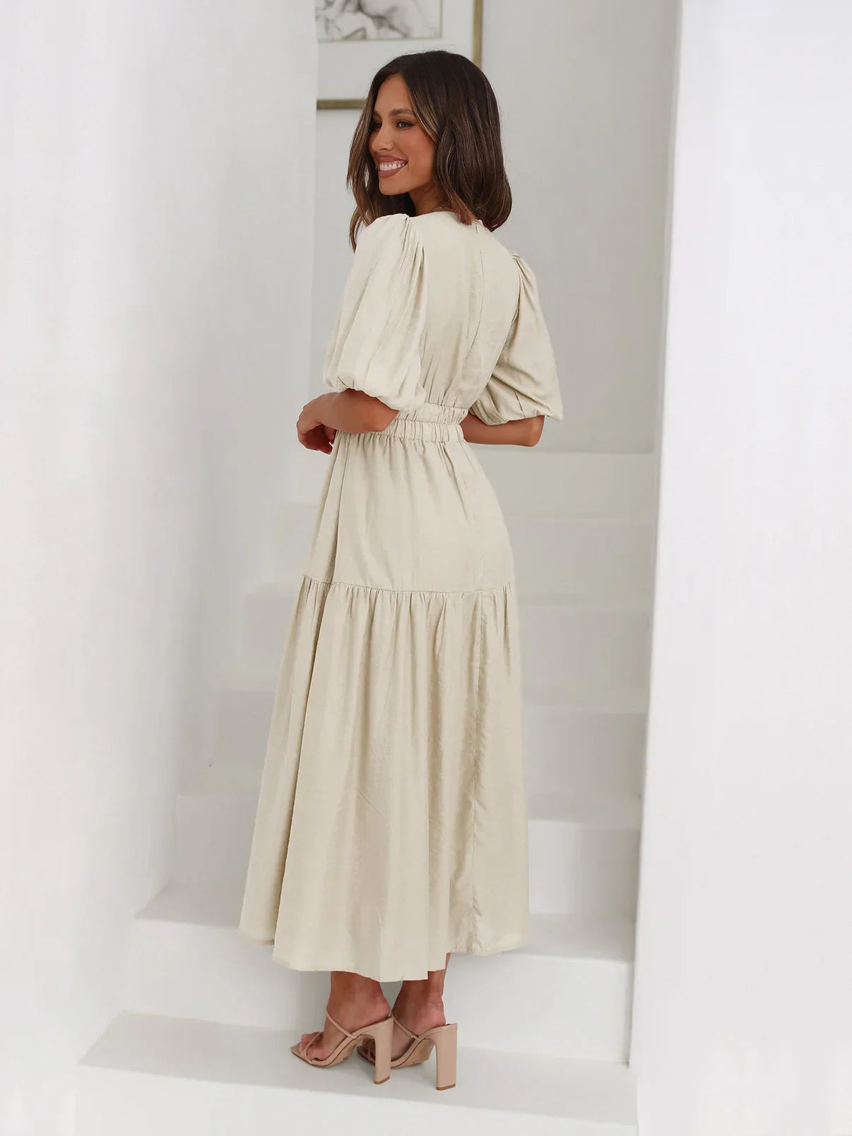 MODYZA | LAUREA DRESS WITH PUFF SLEEVES